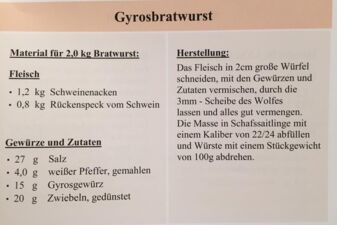 Gyros Bratwurst ala Bernd König